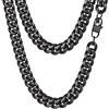 PROSTEEL Collana Uomo a Catena Cubana Barbazzale Grande Robusta, Larga 5 6 10 14 mm, Lunghezze Varie 35-75 cm, Acciaio Inossidabile/Placcato Oro, Argento Oro Nero