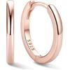 ChicSilver Orecchini a Cerchio Argento 925,10mm Orecchini Donna Oro Rosa