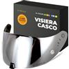 Everalo Visiera Compatibile con Scorpion Exo 520-1400 - 391 - R1 Air (Argento Cromo)