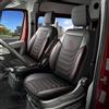 GIOVANNI BUTTI Coprisedili 1+1 per Fiat Ducato, Peugeot Boxer, Citroen Jumper (2014-2026) Opel Movano C (2022-2026) - Tessuto Piqué, Nero-Rosso, Set coprisedili anteriore con kit di montaggio