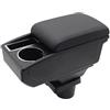 KAERGK Bracciolo Auto Compatibile con Toyota Yaris Vitz 2006-2011 | Vano Portaoggetti a Due Llivelli, con Portabicchieri, Facile da Montare, Regolabile, Pelle PU, Linea Nera