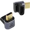 PremiumCord Adattatore USB 4, USB-C Maschio Su Femmina 90° M/F, Ultraveloce 40 Gbit/s, Connessione Type-C, Alluminio, Colore Grigio Siderale