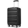 KONO Valigia da Cabina 55 cm, Piccolo Valigie Trolley Bagaglio a Mano per Viaggi e Affari, Leggera Rigida Serratura TSA, Doppie Ruote Girevoli (Nero, 55 x 35 x 22 cm)