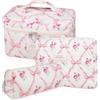 TOPALL Beauty Case da Viaggio Donna,Grande Borsa Cosmetica da Viaggio,Trousse Trucchi Donna in Aggiornata Pelle Cotone,Borsa Porta Trucchi da Toilette Makeup Bag Organizer
