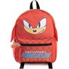 Sonic The Hedgehog Zaino 3D Knuckles the Echidna Kids | Tasca frontale con cerniera a scacchi rossi con scritta Unstoppable Knuckles! | Borsa da viaggio per la scuola