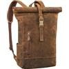 STILORD Harriet Zaino Rolltop Pelle Zainetto per Bici da Uomo Donna Grande Daypack Porta PC 15,6-17 Pollici Zaino Viaggio Borsa Bandolera in Cuoio Genuino Colore:calais - marrone