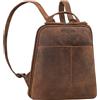 STILORD Nayla Zaino Pelle Donna Vera Pelle Zainetto Piccolo Vintage Cuoio Borsa Zaini Multifunzione per Donne Elegante Backpack Daypack Multitasche per Viaggio e Cittá Colore:rovere - marrone