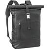 STILORD Harriet Zaino Rolltop Pelle Zainetto per Bici da Uomo Donna Grande Daypack Porta PC 15,6-17 Pollici Zaino Viaggio Borsa Bandolera in Cuoio Genuino Colore:nero