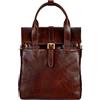 Time Resistance Zaino in pelle Zaino da Lavoro e Casual - Borsa in Pelle vera Fatta a Mano in Italia (Marrone)