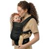 Boba Auri Marsupio Neonato - 100% Cotone Premium, 3 Posizioni Ergonomiche (Fronte Mamma/Fronte Mondo/Schiena), Posizione a M con Seduta Regolabile (3,2-20 kg) - Nero