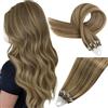 Easyouth Extension Capelli Veri Microring Invisibili Castano Micro Loop Extension Capelli Remy Castano Scuro a Biondo Fragola Extension Micro Ring Capelli Umani Lisci 50 cm 50g