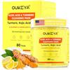OUKEYA Dischetti Viso alla Curcuma e Acido Kojico, 80 Pezzi Esfolianti Delicati, Schiarenti, Antimacchie, Tonificanti, per Pulizia Viso e Trattamento Illuminante della Pelle
