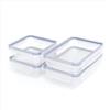 Rotho CLIC & LOCK, set di 4 contenitori salvafreschezza in plastica, ermetici e 100% a prova di perdite, con chiusura a clip e guarnizione in silicone, set da 2 x 0,8 l, 1 x 1 l, 1 x 1,5 l, blu
