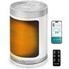 SereneLife Termoventilatore e Stufetta Elettrica da Bagno, 1500 Watt PTC Ceramico Wi-Fi Telecomando Timer, 12 h 15 x 15 x 24 cm per Casa Cameretta e Ufficio, Bianco SLSPCHTRW3WH