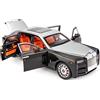 imtfzct 1/18 Rolls Royce Phantom modellino auto in metallo leggero pressofuso trolley giocattolo auto classica modello a due porte con logo pieghevole, regalo (argento)