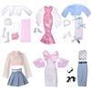 UJBVCX 20 Pezzi Abbigliamento e Accessori, Compatibile con Barbie, Abito a Sirena, Gonna in Pelle, Gonna Maglione, Abito Slim Fit, 2 Set Abito e Cappotto di Pelliccia, per Bambole da 11,5 Pollici