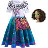 LCXYYY Mirabel Madrigal Costume Cosplay Magica Principessa Mirabel Vestito da Ballerina con Borse e Parrucca da Occhiali per Ragazze Travestimenti Halloween Natale Carnevale Compleanno Party Vestito