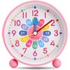 Jinlaili Sveglia Bambini Ragazzi Ragazze, Sveglia da Comodino, Analogica Bambini Sveglia Silenziosa Senza Ticchettio, Sveglia con luce notturna, Snooze, Sveglia digitale per bambini (Rosa)