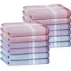 HOULIFE Fazzoletti da donna in puro cotone pettinato, 3 colori per uso quotidiano, 6/12 pezzi, 28 x 28 cm, regalo di Natale Misto 12 pezzi Small