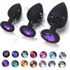 DCHOOD Cuore a forma di gemma Tappi in silicone per donne e uomini Kit di allenamento Strumenti di gioco S/M/L Plùg Anàlé Sèxtóysé Ànus Ṣēx ṭoys (viola scuro - Colore gemma casuale)