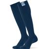 360 Relief Calze Compressione Graduata Donna e Uomo - 2 Coppie Solido Colore Gambaletti Compressione Graduata per Sports, Running, Viaggio, Ciclismo, Lavoro - L/XL Blu con Borsa Lavanderia