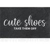 AOAOPQ Cute Shoes Take Them Off Mats - Tappetino di benvenuto per esterni e ingresso, per porta d'ingresso, con retro in gomma, tappetino per interni, in polistirolo, antiscivolo, colore nero
