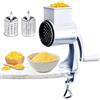 AROMUJOY Mulino Manuale per Noci, Mulino per Arachidi Manuale con 2 Fogli di Tamburo Rimovibili Acciaio Inox 430, Macina Mandorle con Manovella in Alluminio, Mais, Spezie, Formaggio, Carote