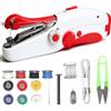 XEERUN Macchina da Cucire Portatile, Mini Elettrica Handheld Sewing Machine, Elettrica a 2 Velocità, Facile da Usare, Cucitura Rapida, Compatta e Leggera, per Vestiti, Tende in Tessuto, Fai da te