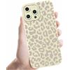 Coalbooliy Custodia Per iPhone 12 Pro 6,1'', Cellulare Bianco Silicone Morbido Cover per telefono Aesthetic Modello Leopardato Disegni Protezione Fotocamera Antiurto Protettiva Case, 05
