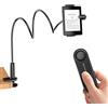 hogance Supporto per Tablet per la Lettura di Kindle con Telecomando Pagina Turner (HKRC005, Nero), Supporto per eReader, Telecomando RF Volta Pagina, Accessori per Kindles, Regali per i Lettori