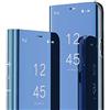 IMIRST Custodia a per Samsung Galaxy S25 FE 5G Custodia Specchio Smart View Supporto in Piedi 360° Protettore Compatibile con Samsung Galaxy S25 FE 5G. Flip Mirror: Blue
