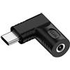 NFHK Presa DC 3,5 x 1,35 mm ingresso su USB-C Type-C ad angolo di 90 gradi, adattatore di ricarica per telefono portatile