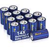 BONAI Batterie C Baby Alcaline 1,5V (confezione da 14) 7000mAh Pile Torcia Tipo C Ad Alta Capacità, Durata 10 Anni, LR14 a Prova di Perdite