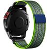 ANBEST Cinturino per Garmin Fenix 7 Pro/Fenix 6 Pro/EPIX, Cinturino in Nylon a Strappo da 22 mm con Passante per Fenix 5/EPIX Pro 47 mm/Forerunner 955/945/935/965/745 (Bright Green/Blu)