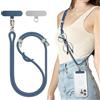 SURPHY Cordino per Cellulare da Polso*1, Patch Universale*2, Cordino per Telefono in Bicolore Regolabile,Adatto per iPhone/Samsung/Xiaomi/Redmi e Qualsiasi Custodie per Smartphone,Blu Denim