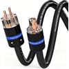 Monosaudio P901 - Cavo di alimentazione audiofila Hi End 2 m, schermatura in rame puro, presa HiFi OFC a 2 poli, cavo di alimentazione AC per dispositivi freddi, spina EU IEC C15 per