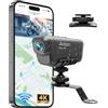 Baobylon Dashcam Moto 4K+1080P, Doppia Telecamera, Impermeabile IP65, F2,2 Visione Notturna, Action Cam Moto con WiFi GPS, Mini Telecamera con HDR & APP Per Bicicletta