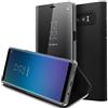 AICase Cover per Galaxy Note 8 Clear View Standing Cover Custodia protettiva con apertura a libro e funzione supporto per Samsung Galaxy Note 8(Nero)