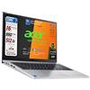 Acer Notebook, Intel Core7 150u,10Core fino a 5,4GHz, Ram 16Gb, SSD 512 Gb PCIe NVMe, Display 15.6 FHD antiriflesso, Wi-Fi 6, usb-c, WebCam HD, Win 11, Garanzia Italia - Pronto all'Uso