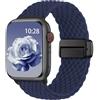 Yoohoo Cinturini Compatibile con Apple Watch 49mm 46mm 45mm 44mm 42mm 41mm 40mm 38mm, Magnetico Nylon Solo Loop per iWatch 11 10 9 8 7 6 5 4 3 2 1 Ultra SE 3 2 1, Cinturino Intrecciato Elastico