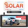 AUTO-VOX Telecamera di retromarcia wireless a energia solare da 7,25 con registrazione in loop DVR: HD 1080P, installazione rapida in 2 minuti, kit telecamera inversa con schermo diviso per auto