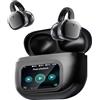 PTHTECHUS Cuffie Auricolari Aperte, Touchscreen Intelligente Auricolare Con Clip, Cuffia Traduzione, 3.7g Ultraleggero Comfort, 65 ore di Riproduzione, Auricolari Open Ear Bluetooth 5.4 (NERO)