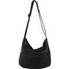 VIWIME Borsa a tracolla in tela casual Hobo Borsa a tracolla in tela Shouder Tote per donne e uomini, 02 - Nero