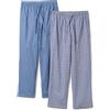 Amazon Essentials Pantaloni Pigiama Lunghi in Popeline di Cotone Elasticizzato Uomo, Confezione da 2, Blu Marino Motivo Scozzese, S
