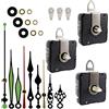 Bomtop 3 Set Meccanismo di Movimento Orologio da Parete Silenzioso e 3 PCS Ganci PRO Muro per Orologio al Quarzo DIY Riparazione di Parti di Ricambio Meccanismo Lungo e Corto Albero (13; 16; 22mm)