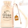 ORINKO® Raschia-Lingua in Rame x4 - Accessorio per Igiene Orale Ayurvedica - Rimozione Placca per Alito Fresco - Routine Naturale per Lingua Pulita - Tradizione Indiana Sostenibile Zero Plastica