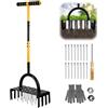 JABNOW Arieggiatore per Prato,Seminatrice Prato Manuale da 96 cm,Rullo per Prato In Acciaio Al Carbonio per Patio, Terreno,Aeratore Prato Ripristina la Salute Del Prato(24 Consigli)