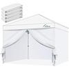 Acepic 4 Pareti per Gazebo 3x3 Impermeabili e Anti-UV 99% - Teli Laterali per Tendone da Giardino, Colore Bianco (Solo 4 Parti Laterali, Senza Struttura)