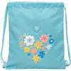 safta MOOS FIORI - Zaino a sacco piatto grande, ideale per bambini di diverse età, tessuto riciclabile, comodo e versatile, qualità e resistenza, 35 x 40 cm