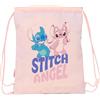 safta STITCH OHANA - Zaino a sacco piatto Junior, ideale per bambini di diverse età, comodo e versatile, qualità e resistenza, 26 x 34 cm
